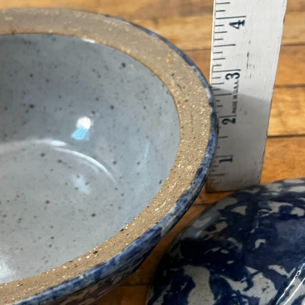 1992 Bastine Pottery Casserole Lidded Dish Blue Stoneware Signed Vintage - Picture 8 of 13